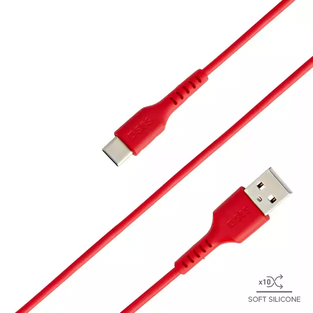 SBS TECABLEMICROC15R USB-A - USB-C Cable 1.5m - Red 4