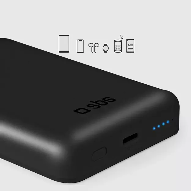 SBS TEBB5000MAG1CK Wireless Power Bank 5000 mAh USB-C, MagSafe Compatible - Black 2