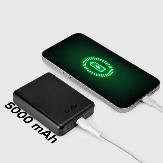 SBS TEBB5000MAG1CK Wireless Power Bank 5000 mAh USB-C, MagSafe Compatible - Black 6