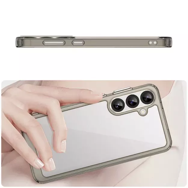 Outer Space Case for Samsung Galaxy A36 Cover with Flexible Frame - Semi-Transparent, Black 3