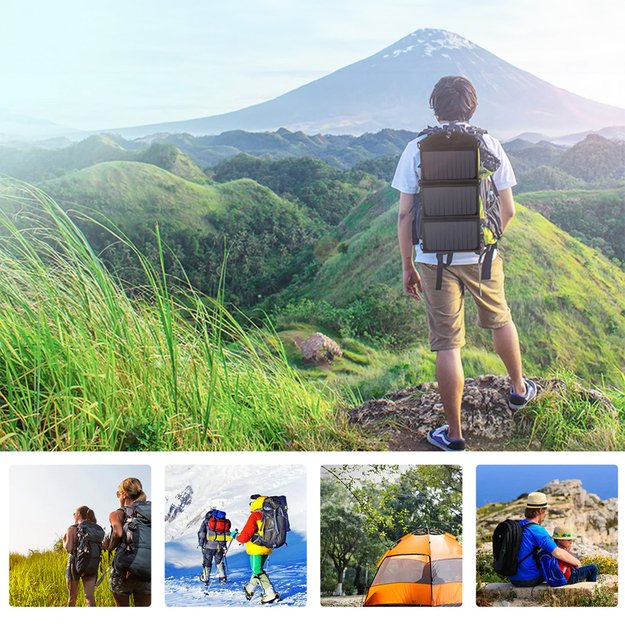 Choetech SC001 solar foldable charger 19W 2x USB-A - black 14