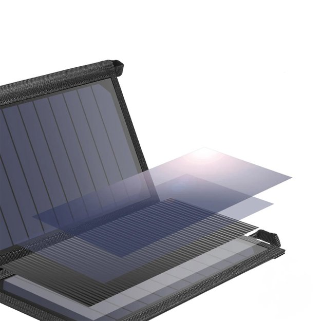 Choetech SC001 solar foldable charger 19W 2x USB-A - black 2