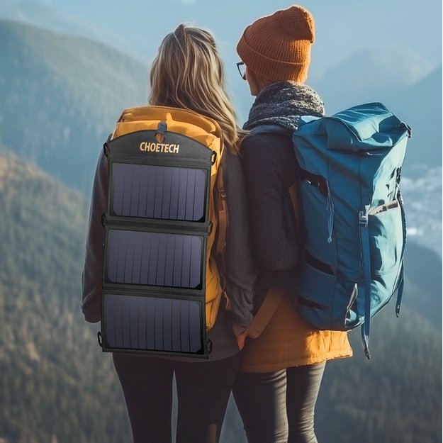 Choetech SC001 solar foldable charger 19W 2x USB-A - black 10