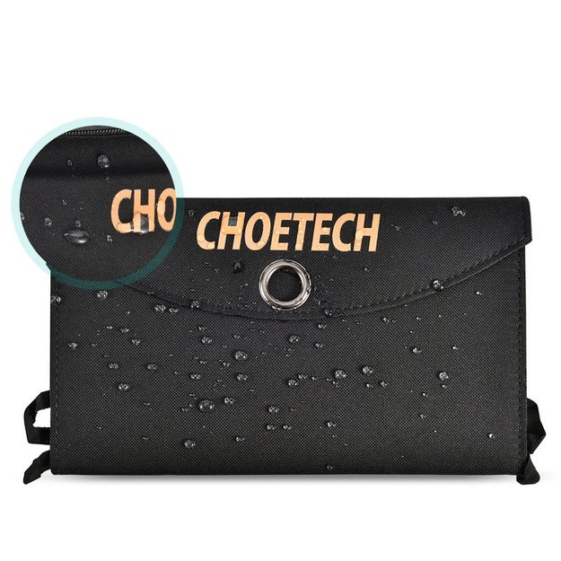 Choetech SC001 solar foldable charger 19W 2x USB-A - black 5