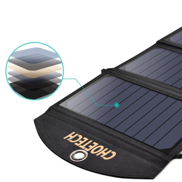 Choetech SC001 solar foldable charger 19W 2x USB-A - black 3