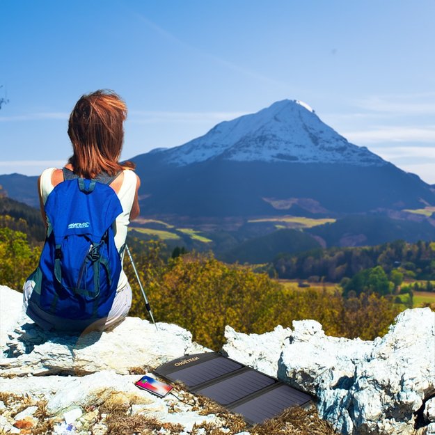 Choetech SC001 solar foldable charger 19W 2x USB-A - black 11