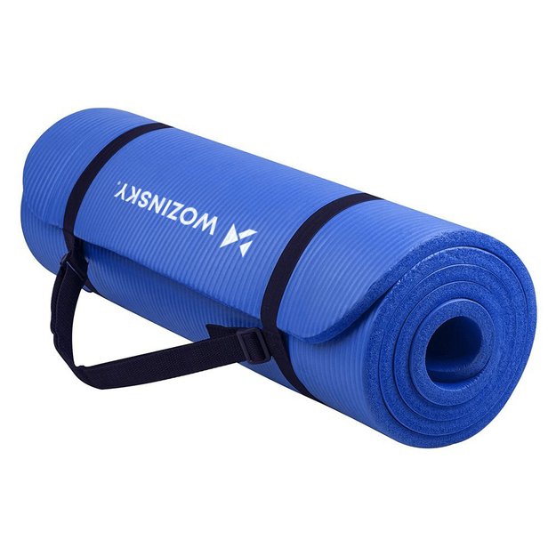 Wozinsky exercise mat 181 x 63 x 0.9 cm thick gymnastic yoga mat blue 1