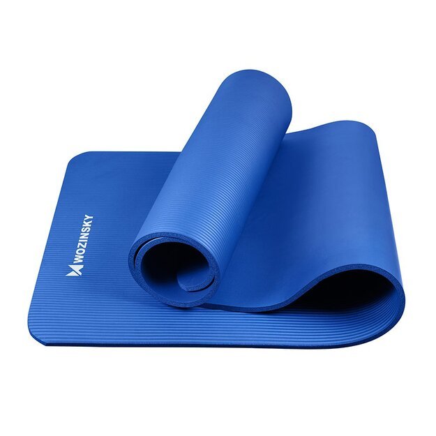 Wozinsky exercise mat 181 x 63 x 0.9 cm thick gymnastic yoga mat blue 3