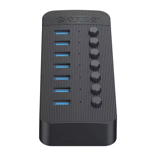 Orico CT2U3-7AB 7x USB-A 3.0 Hub with Switches - Black 5