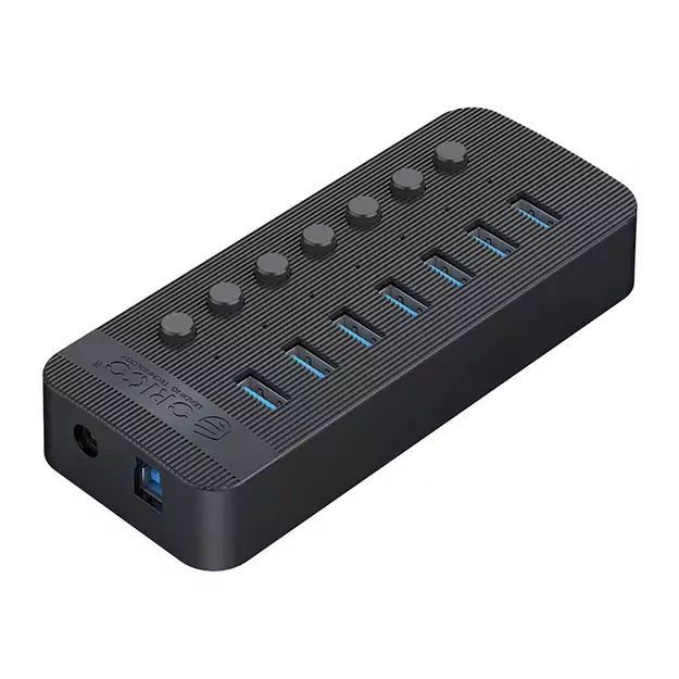 Orico CT2U3-7AB 7x USB-A 3.0 Hub with Switches - Black 4