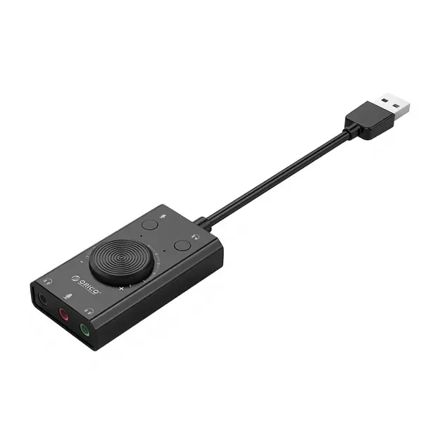Orico SC2 External Multifunction Sound Card with USB-A - Black 4