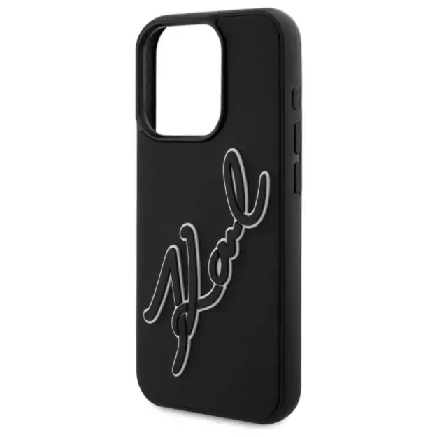 Karl Lagerfeld 3D Rubber Signature Case for iPhone 15 Pro - Black 5