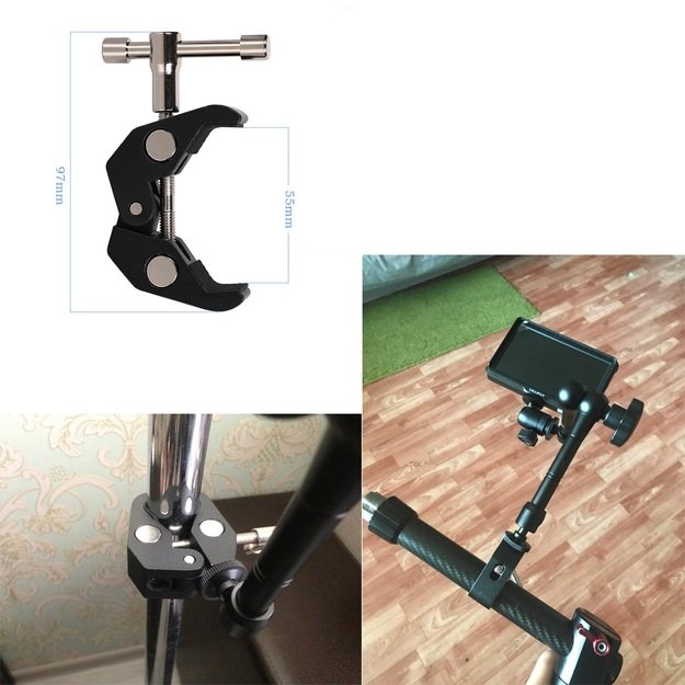 Clamp holder for camera, camera, microphone 9