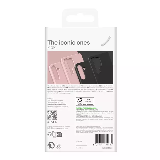 Puro Icon Silicone Case for Samsung Galaxy S25 - Black 3