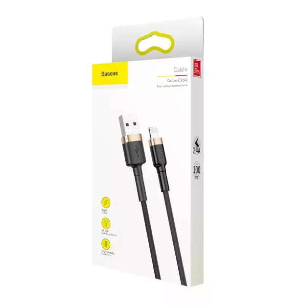 Baseus Cafule USB-A / Lightning 2.4A QC 3.0 cable 1 m - black and gold 7