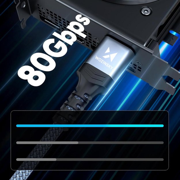 Wozinsky WPS-16AYL3S DisplayPort 2.1 Cable VESA Certified 80 Gb/s 16K@60Hz 8K@120Hz 4K@240Hz HDR HDCP DSC 3m - Black 9