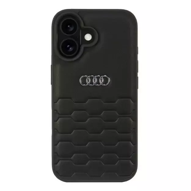 Audi Synthetic Leather iPhone 16 6.1&quot  black/black hardcase AU-TPUPCIP16-GT/D2-BK