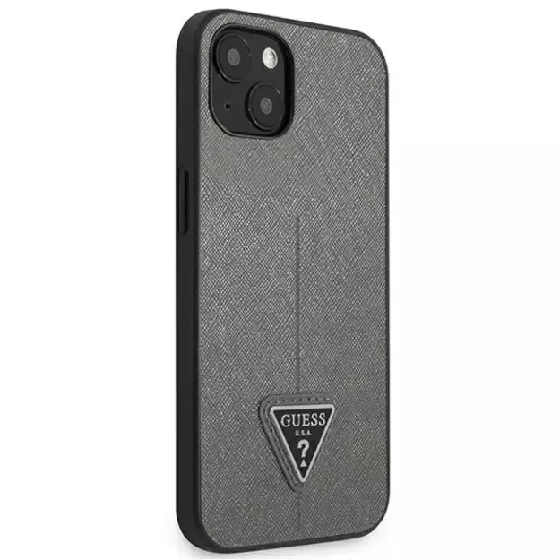 Guess SaffianoTriangle Logo case for iPhone 13 / 14 / 15 6.1&quot  - silver 10