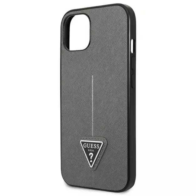 Guess SaffianoTriangle Logo case for iPhone 13 / 14 / 15 6.1&quot  - silver 12