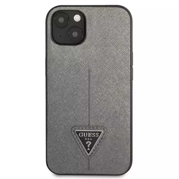 Guess SaffianoTriangle Logo case for iPhone 13 / 14 / 15 6.1&quot  - silver 9