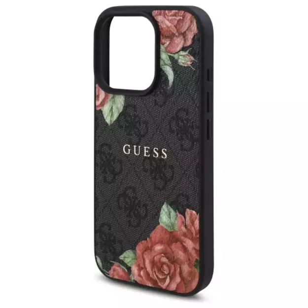 Guess GUHMP16LP4ROPEMCK iPhone 16 Pro 6.3&quot  black/black hardcase 4G Flowers Print MagSafe 5