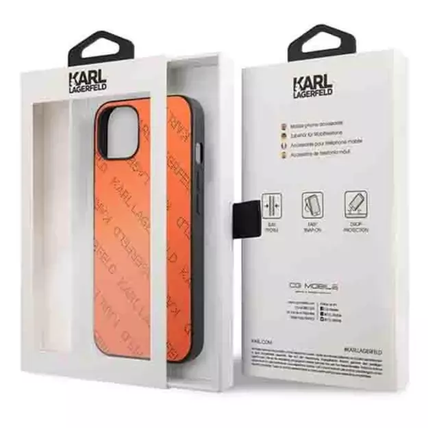 Karl Lagerfeld Perforated Allover Case for iPhone 13 / 14 / 15 6.1&quot  - Orange 14