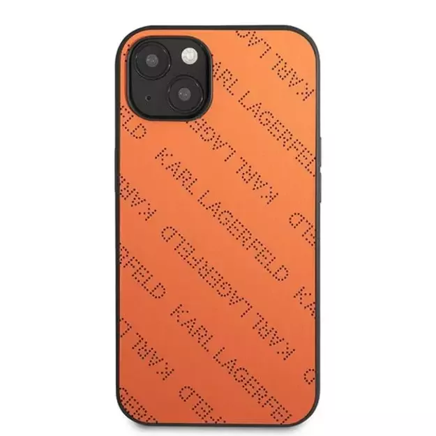 Karl Lagerfeld Perforated Allover Case for iPhone 13 / 14 / 15 6.1&quot  - Orange 9