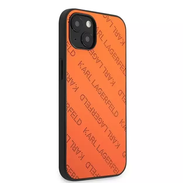 Karl Lagerfeld Perforated Allover Case for iPhone 13 / 14 / 15 6.1&quot  - Orange 10