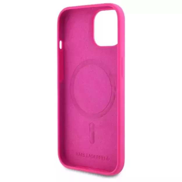 Karl Lagerfeld KLHMP15SSKHPPLF iPhone 15 6.1&quot  fuchsia/fuschia hardcase Silicone Karl Head Print MagSafe 6