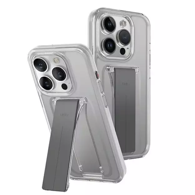 Uniq case Heldro Mount with Stand iPhone 15 Pro Max 6.7&quot  transparent/lucent clear