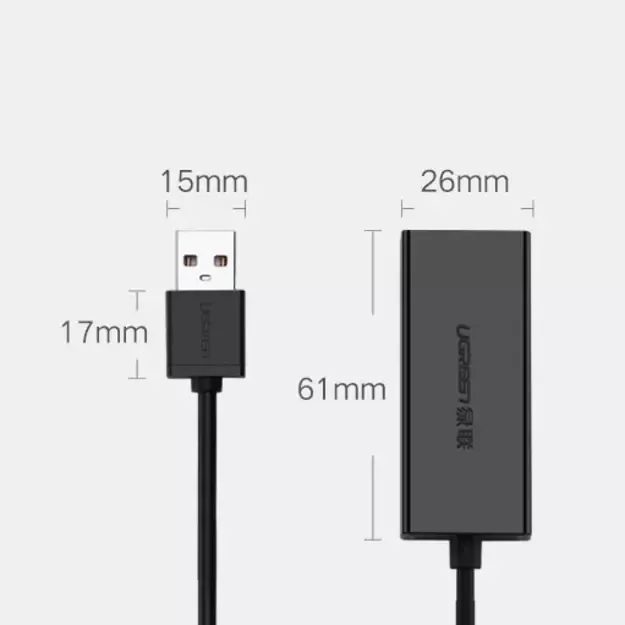 Ugreen external network card RJ45 - USB 2.0 100 Mbps Ethernet black (CR110 20254) 10