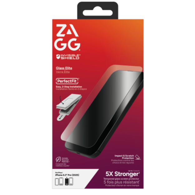 ZAGG Invisibleshield Glass Elite Tempered Glass for iPhone 17 Pro