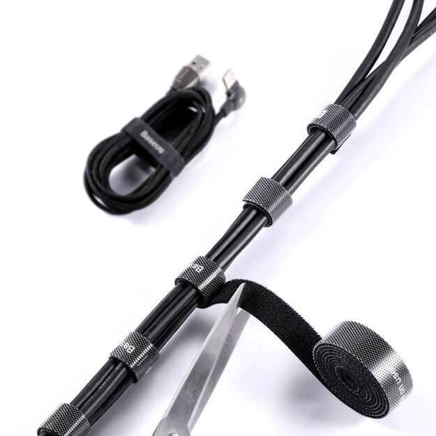 Baseus Rainbow Circle hook and loop Straps - Velcro tape Velcro cable organizer 3m black (ACMGT-F01) 6