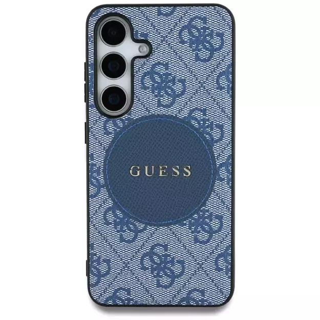 Guess 4G Round Patch Classic Logo MagSafe case for Samsung Galaxy S25 blue 9