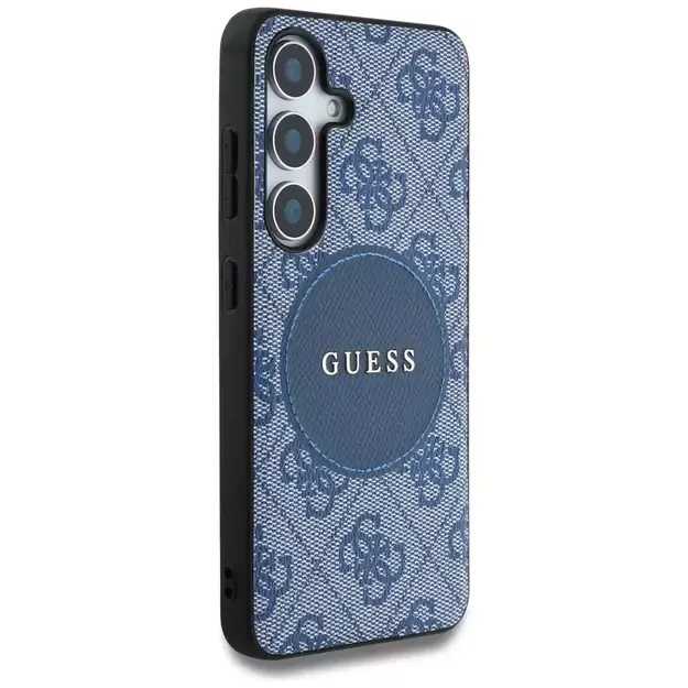 Guess 4G Round Patch Classic Logo MagSafe case for Samsung Galaxy S25 blue 10