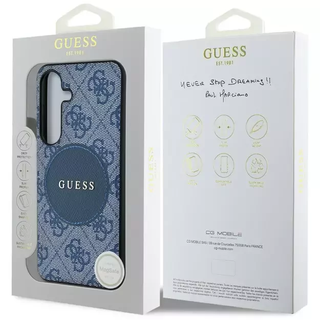 Guess 4G Round Patch Classic Logo MagSafe case for Samsung Galaxy S25 blue 14