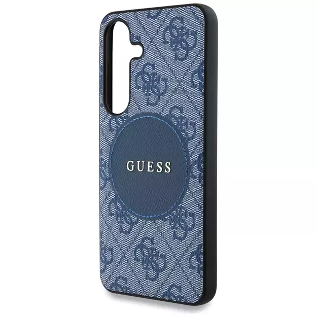 Guess 4G Round Patch Classic Logo MagSafe case for Samsung Galaxy S25 blue 12