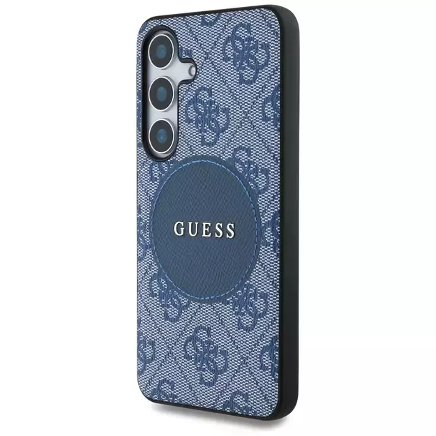 Guess 4G Round Patch Classic Logo MagSafe case for Samsung Galaxy S25 blue 8
