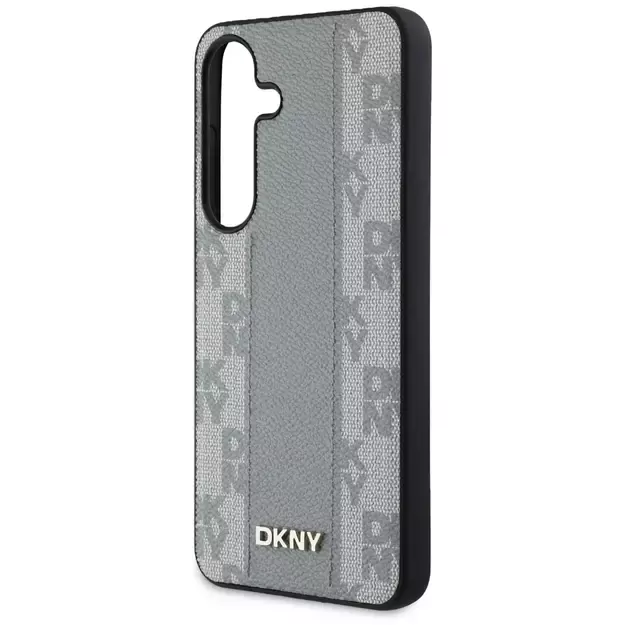 DKNY Leather Checkered Pattern MagSafe case for Samsung Galaxy S25 taupe 5