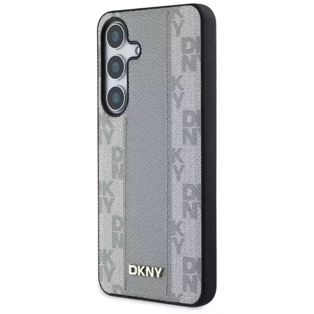 DKNY Leather Checkered Pattern MagSafe case for Samsung Galaxy S25 taupe 1