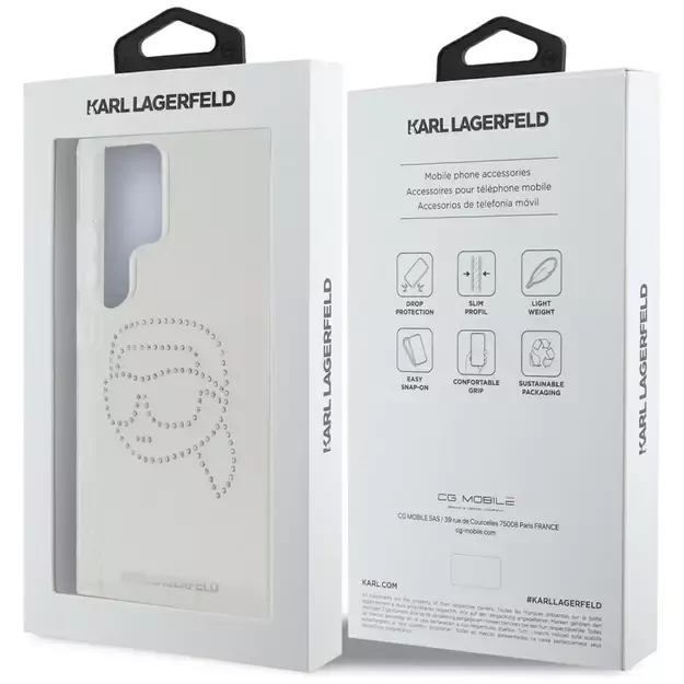 Case Karl Lagerfeld Rhinestones Karl Head Logo Samsung Galaxy S25 Ultra transparent 14