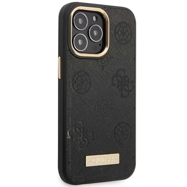Guess Peony Logo Plate MagSafe Case for iPhone 14 Pro Max 6.7&quot  - Black 3