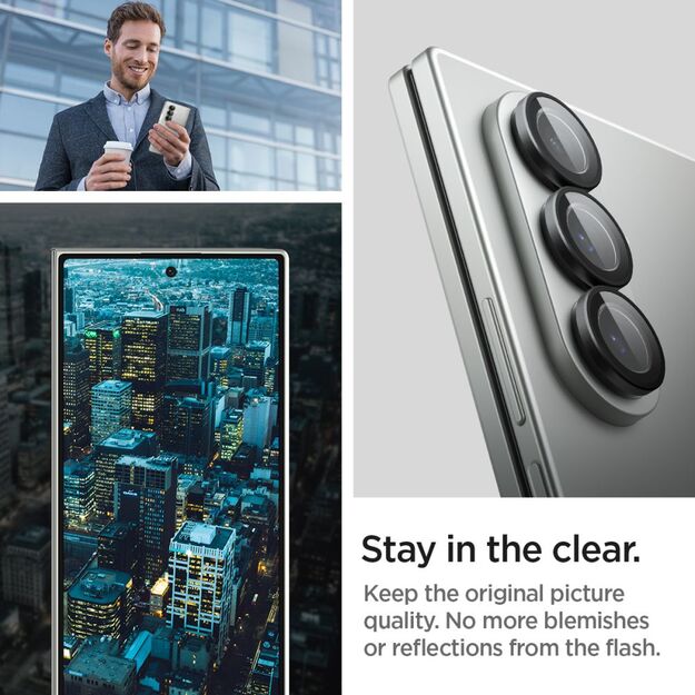 Spigen Optik Pro HD Glas.TR EZ Fit 2-pack Camera Protector for Samsung Galaxy Z Fold 7 - Black 7