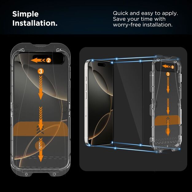 Tech-Protect Quick Set+ 2-pack tempered glass for iPhone 17 Pro - black 3