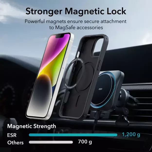 ESR Classic Hybrid Halolock MagSafe iPhone 14 Plus Case - Black 9