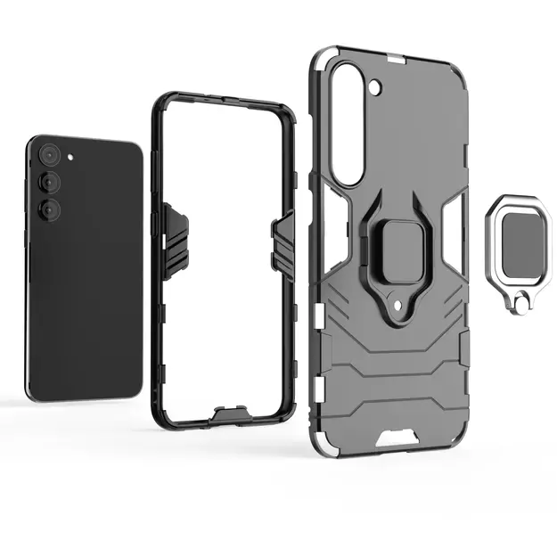 Ring Armor case for Samsung Galaxy S23+ armored cover magnetic holder ring black 27