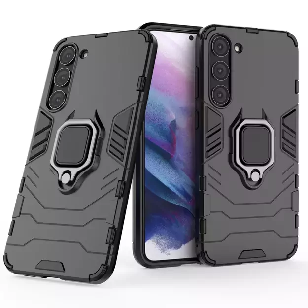 Ring Armor case for Samsung Galaxy S23+ armored cover magnetic holder ring black 28