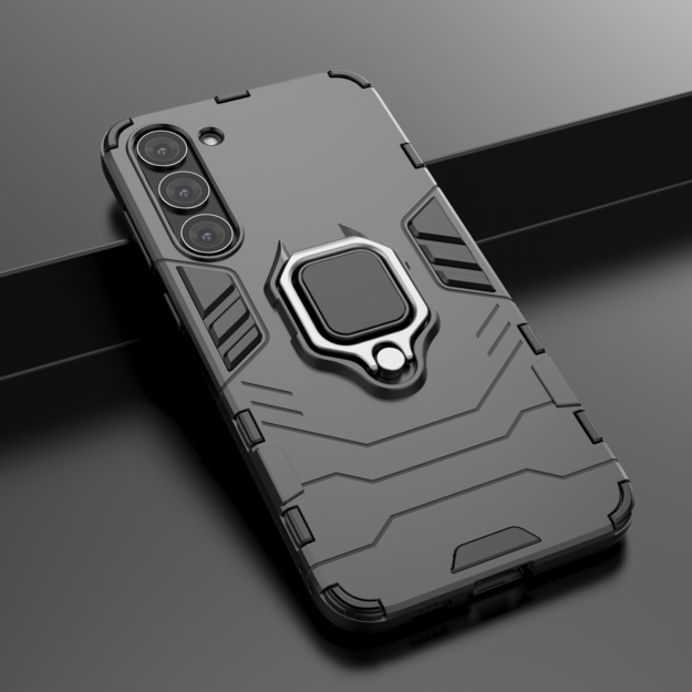 Ring Armor case for Samsung Galaxy S23+ armored cover magnetic holder ring black 22