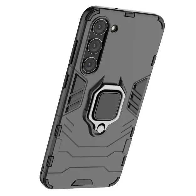 Ring Armor case for Samsung Galaxy S23+ armored cover magnetic holder ring black 26