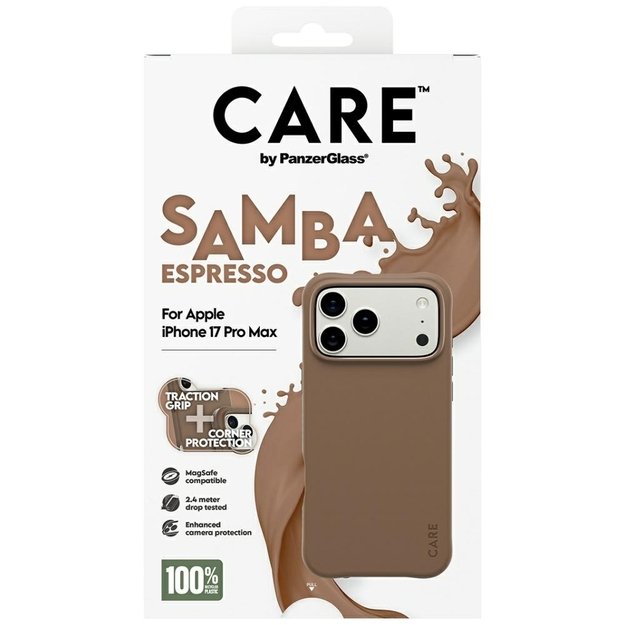 CARE by PanzerGlass Fashionable Samba MagSafe Case for iPhone 17 Pro Max - Brown 4